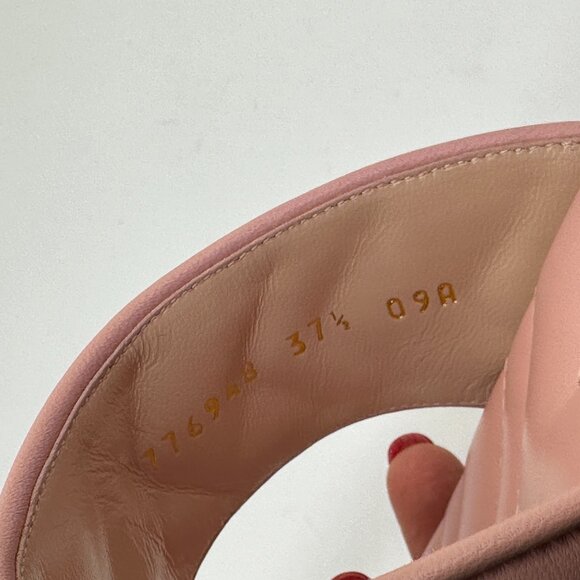 Gucci Marmont GG  Padded Chevron Matelasse Leather Thong Flat Sandals Shoes - Picture 14 of 16